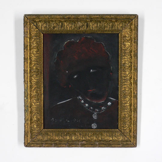 Damenportrait  - 1994 - 24,5 cm x 19,5 cm  - mit Goldrahmen - Frankfurt am Main  - Signatur vorderseitig - Mischtechnik auf Holzplatte